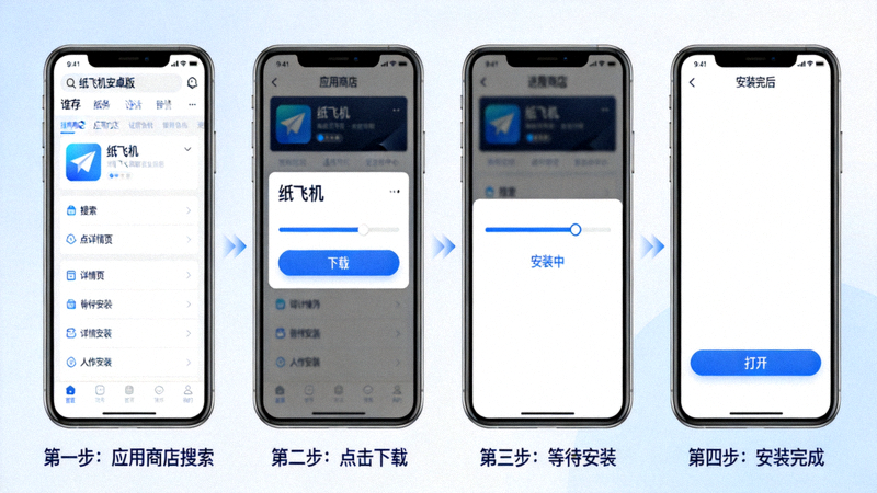 纸飞机安卓版在手机上从下载到安装完成的步骤截图演示
